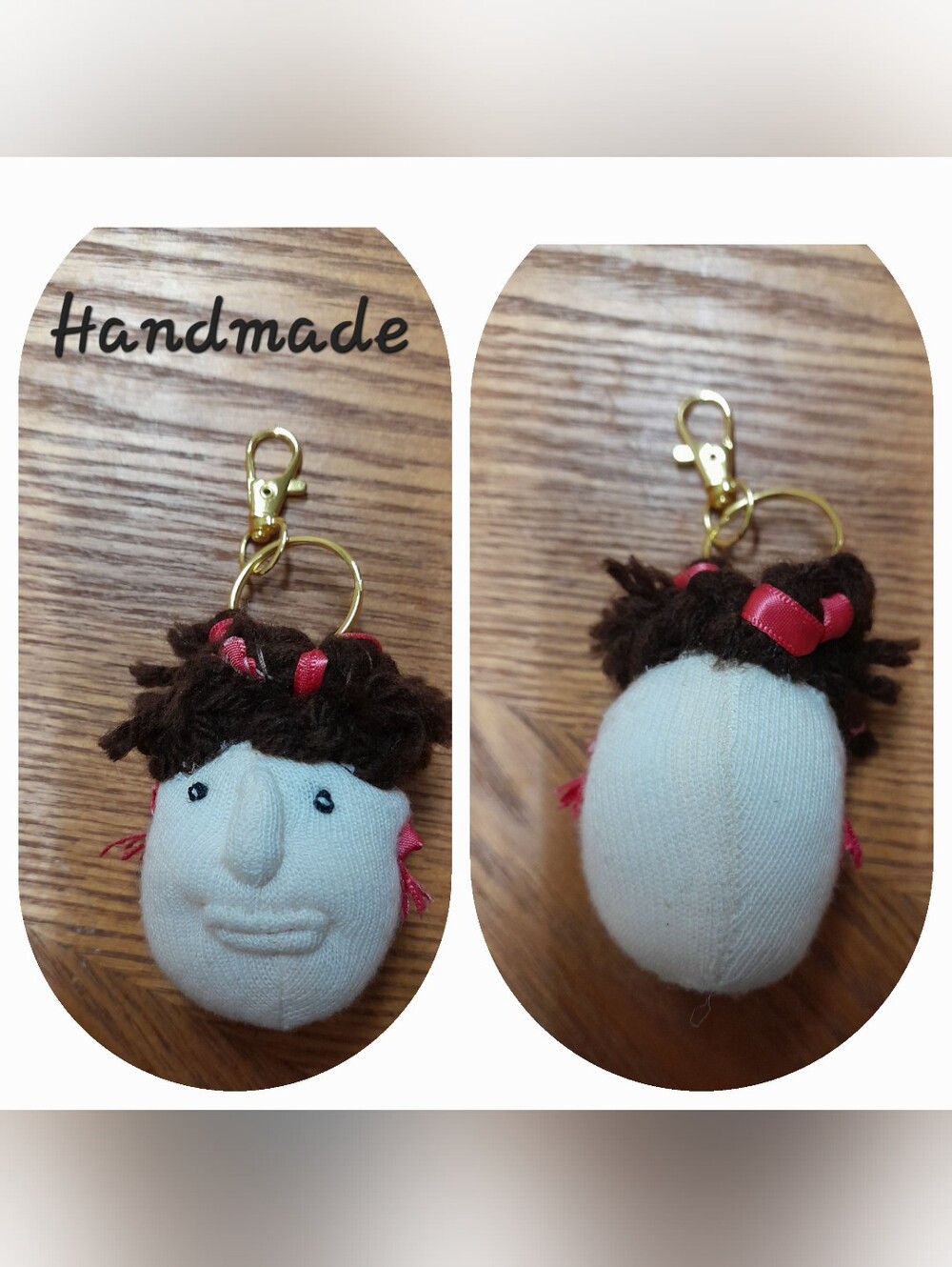 Granny Keychain With Pink Ribbons NWT Size:OS   Handmade